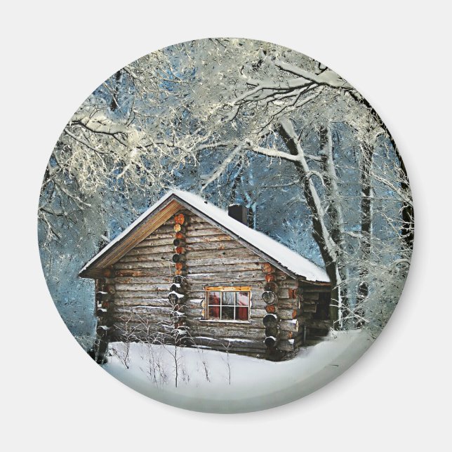 Aimant Magie hivernale Rustique Cabine de billes (Devant)