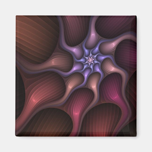 Aimant Magique brillant Abstrait rayé coloré Fractal (Devant)
