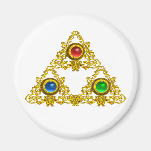 AIMANT MAGIQUE ELFIC TALISMAN /GOLD TRIANGLE AVEC GEMSTON