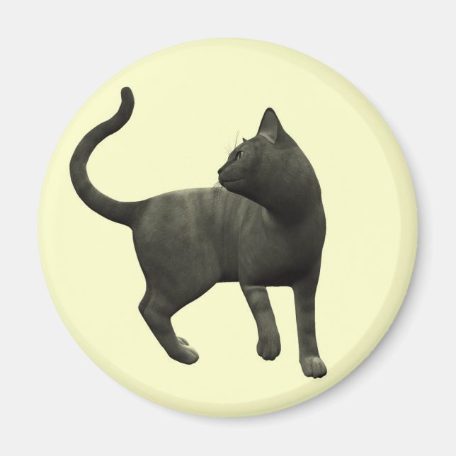 Aimant Magnat de chat noir malicieux (Devant)