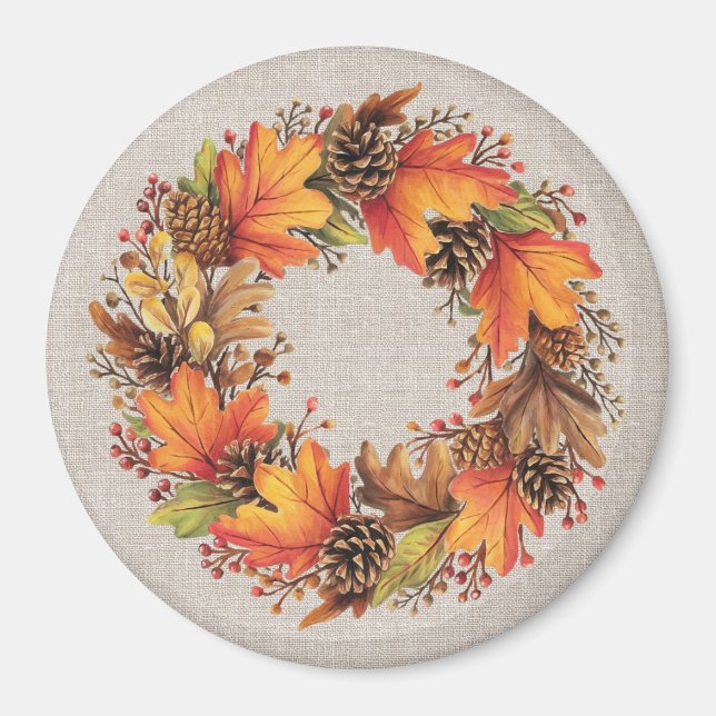 Aimant Magnat de couronne d'automne (Devant)