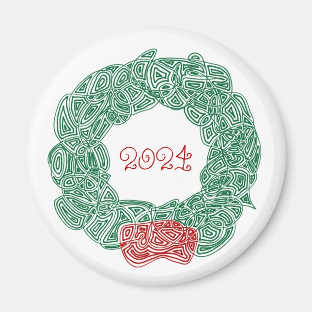 Aimant Magnat de couronne de Noël (Devant)