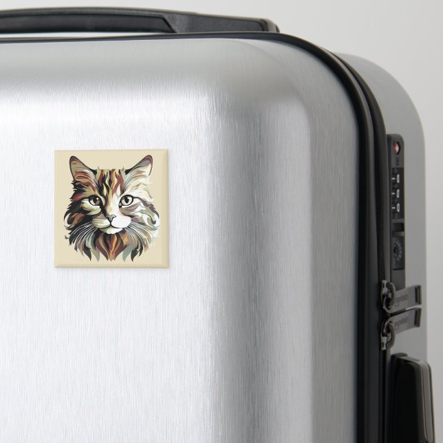 Aimant Magnat de design d'art de portrait de chat (In Situ (Bagages))