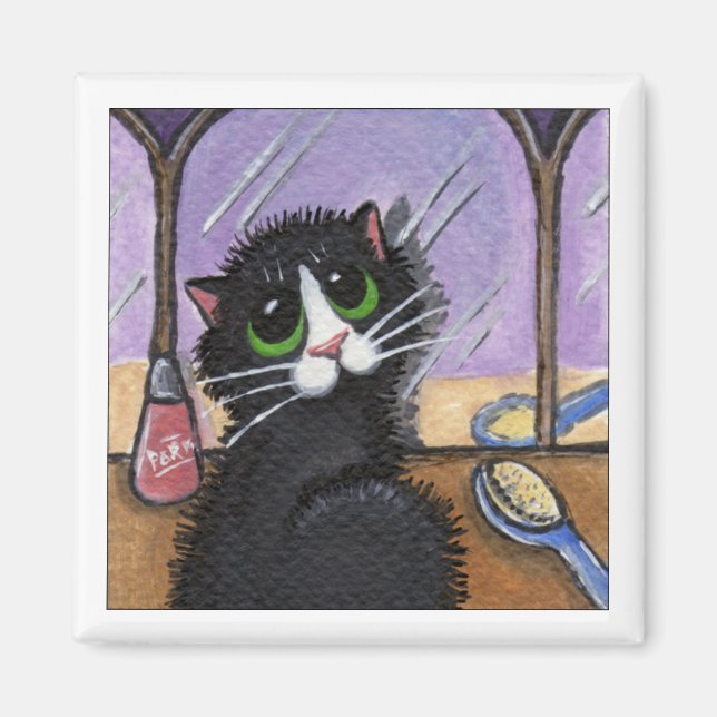 Aimant Magnat de la journée des cheveux mauvais (Devant)