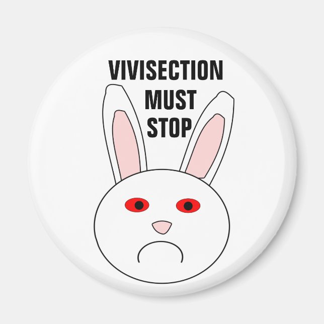 Aimant Magnat de lapin du laboratoire triste (Devant)