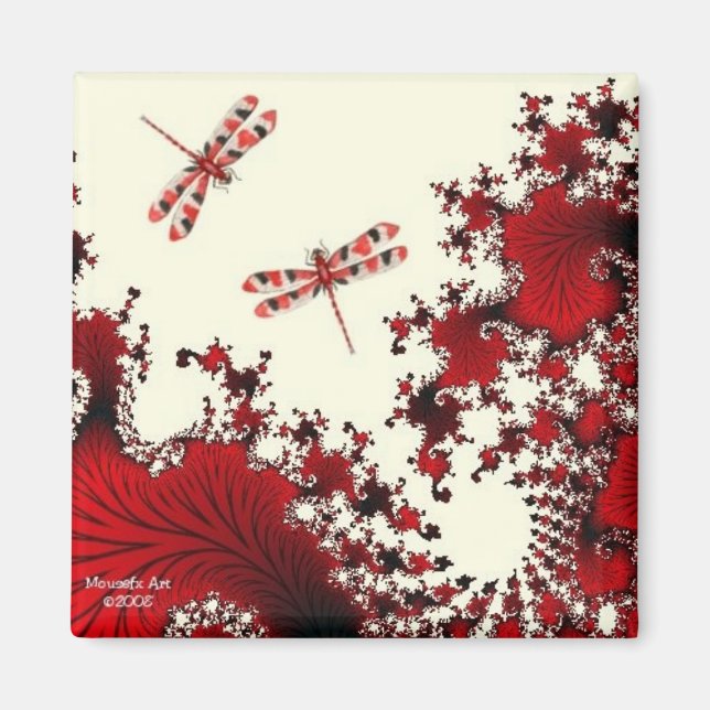 Aimant Magnat de libellule rouge (Devant)