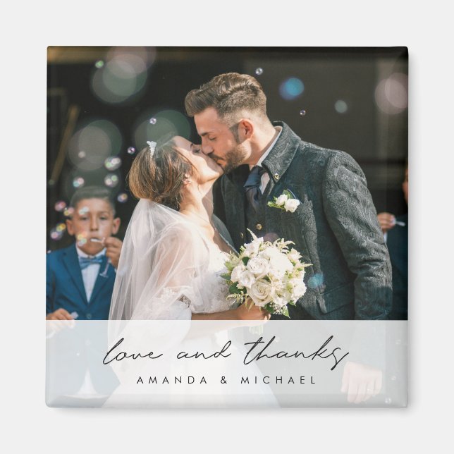 Aimant Magnat de Merci de Mariage photo personnalisé (Devant)