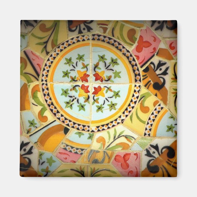 Aimant Magnat de mosaïque rétro (Devant)