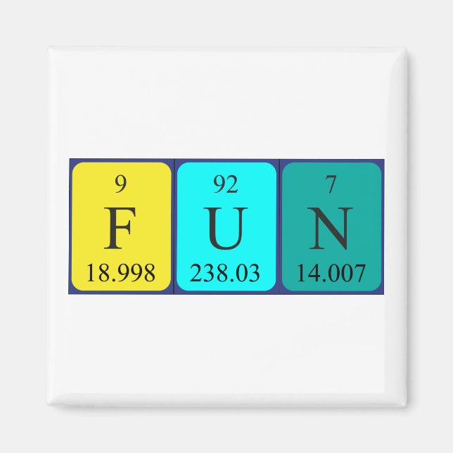 Aimant Magnat de mots de table périodique amusant (Devant)