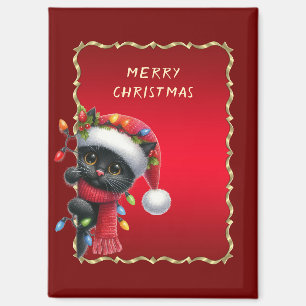 Aimant Magnat de Noël Black Cat