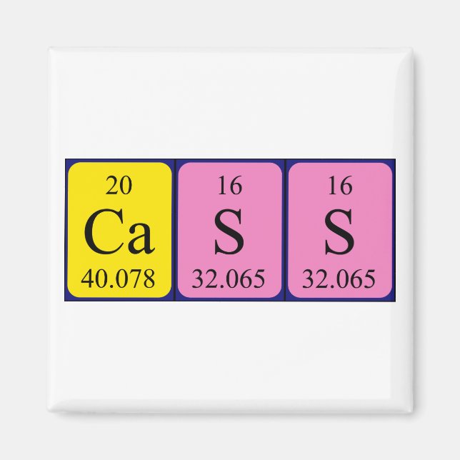 Aimant Magnat de nom de table périodique en classe (Devant)
