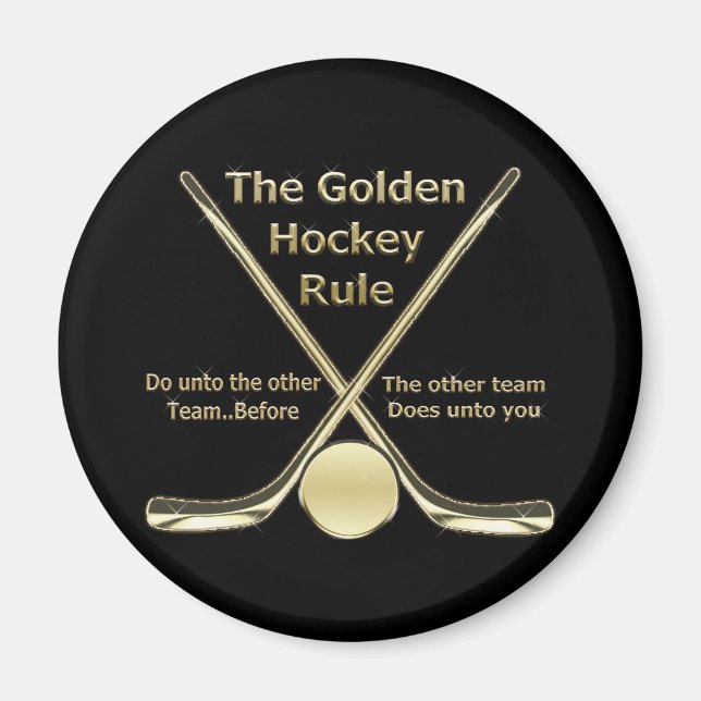 Aimant Magnat de règle de hockey d'or (Devant)