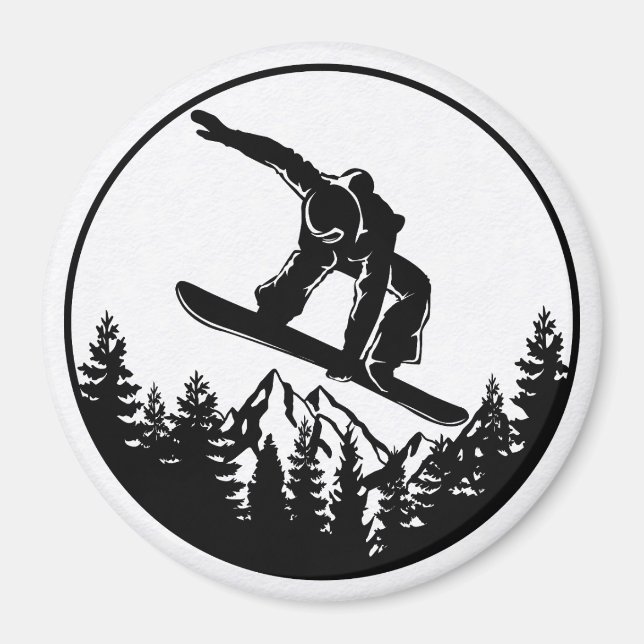 Aimant Magnat de snowboard (Devant)