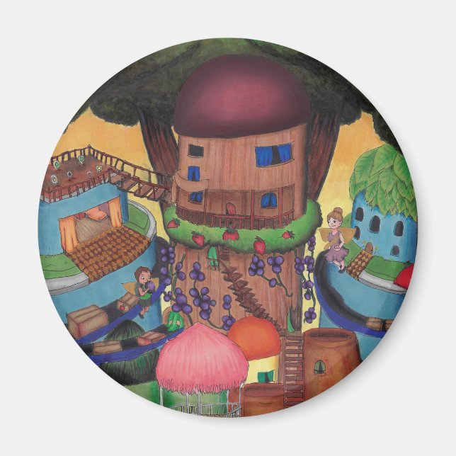 Aimant Magnat de village de fées de arbres détaillé (Devant)