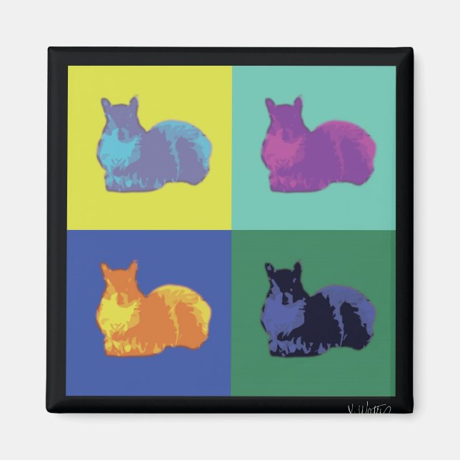 Aimant Magnat d'écureuil pop art (Devant)