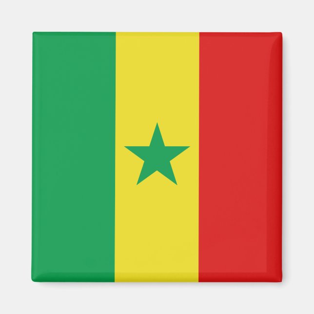 Aimant Magnat du drapeau du Sénégal (Devant)