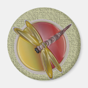 Aimant Magnat rond d'art de libellules