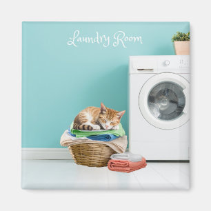 Aimant Magnet, Lave-Linge Avec Chat