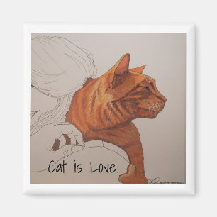 Aimant magnet: Le chat c'est l'amour