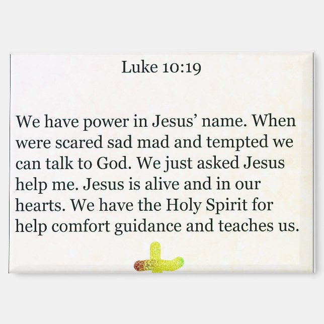 Aimant magnet-luke 10;19 (Recto)