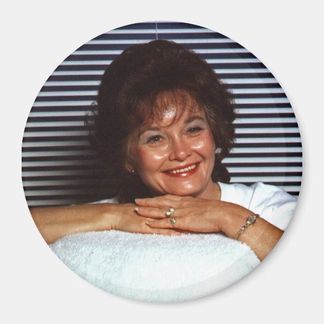 Aimant Magnet, photo personnalisée ronde (Devant)