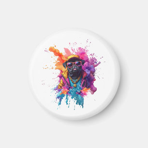 Aimant "Magnet Pug Graffiti – Art de rue urbain Chien Fri