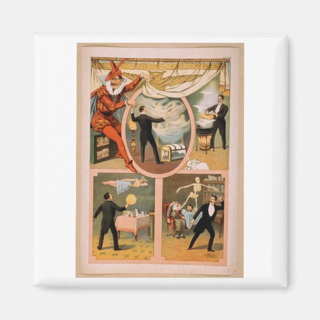 Aimant Magnet-vintage théâtre Magicien publicité (Devant)