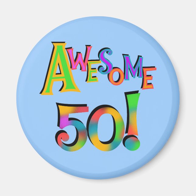 Aimant Magnifique 50 T-shirts et cadeaux d'anniversaire (Devant)