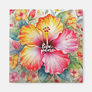 Aimant Magnifique conception de fleur d'hibiscus LIVE PON