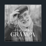 Aimant Magnifique Grampa depuis 20XX Simple Photo Élégant<br><div class="desc">Ce design simple et moderne est composé d'une typographie serif et cursive et d'ajouter une photo personnalisée</div>
