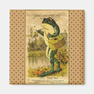 Aimant Magnifique grenouille Vintage