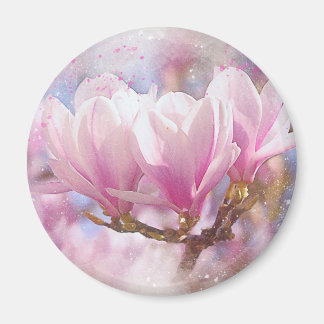 Aimant Magnolia rose-pourpre en floraison - Fleur de prin