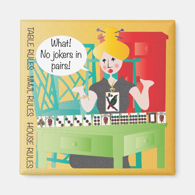 Aimant Mah Jongg Dit Pas De Jokers (Devant)