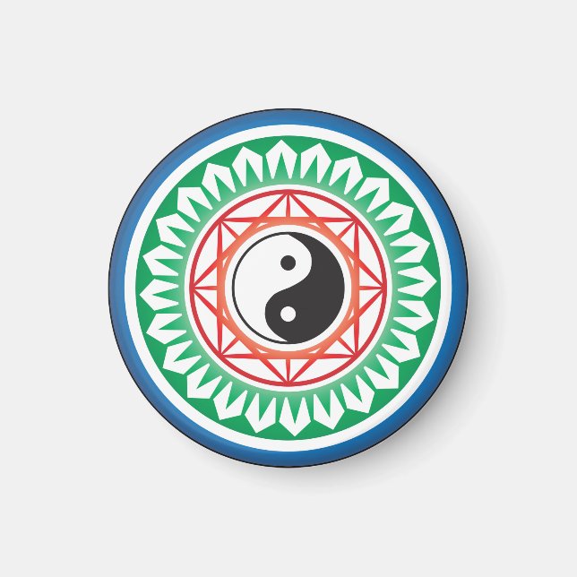 Aimant Mah Jongg Yin Yang Un point magnétique (Devant)