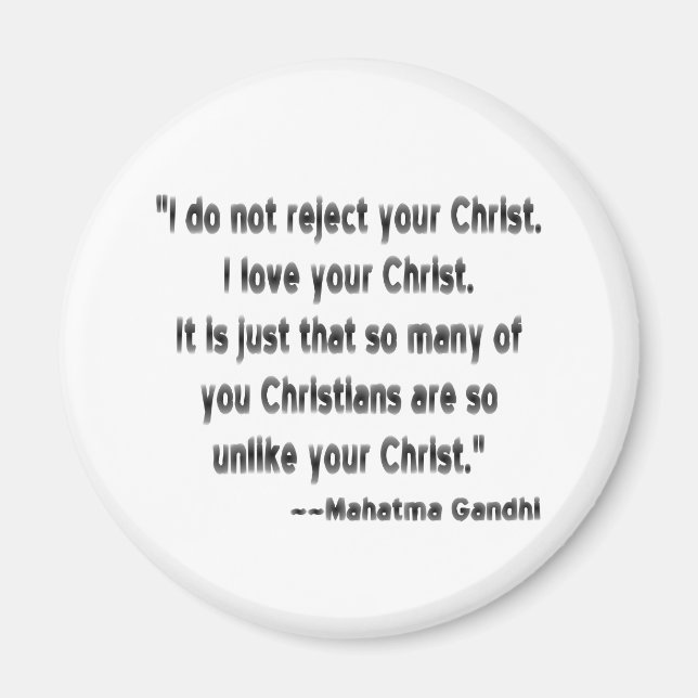 Aimant Mahatma Gandhi à propos des Chrétiens (Devant)