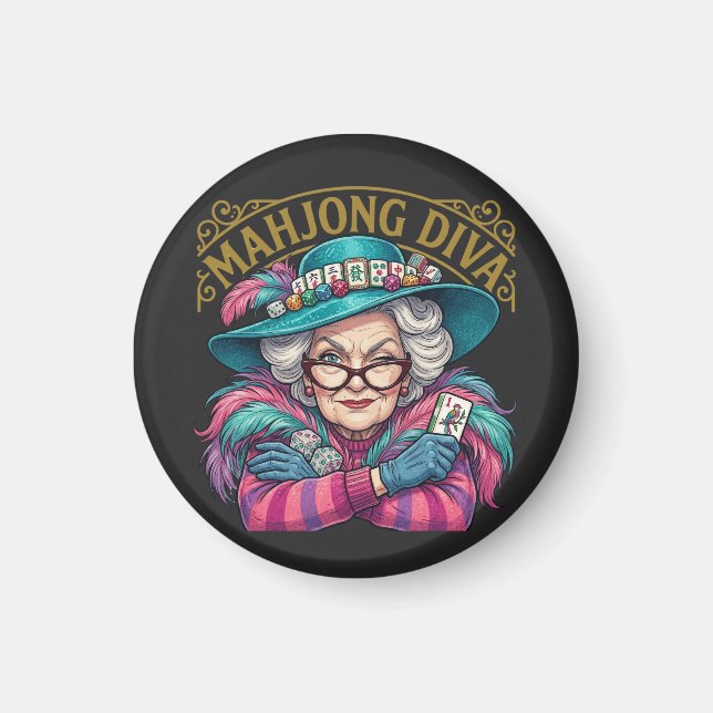 Aimant Mahjong Diva Funny Women's (Devant)