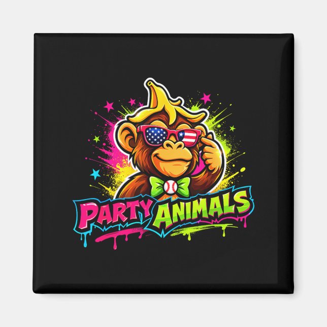Aimant maillot de baseball Party animals  (Devant)