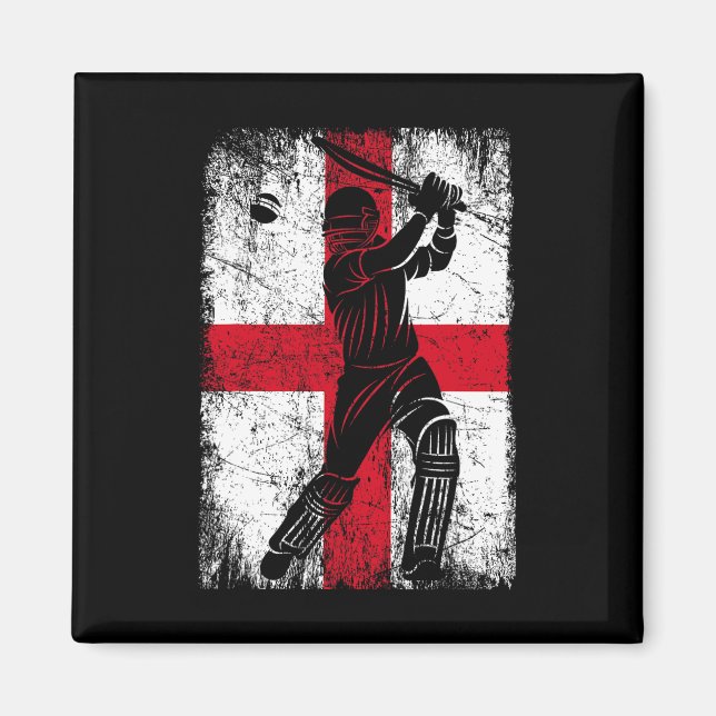 Aimant Maillot de cricket à drapeau d'Angleterre Supporte (Devant)