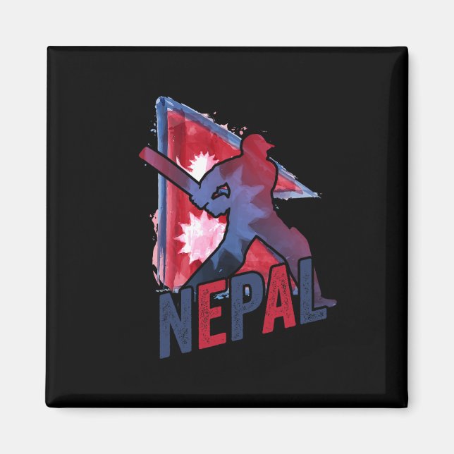 Aimant Maillot de cricket du Népal Supporter du drapeau n (Devant)