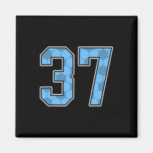 Aimant Maillot de joueur de football bleu motif numéro 37
