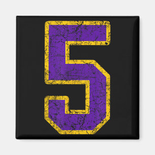 Aimant Maillot de joueur Nge numéro 5 Or Violet 5