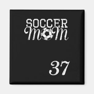 Aimant Maillot de maman de foot Numéro 37 Joueur préféré