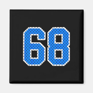 Aimant Maillot de sport bleu vif numéro 68