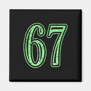 Aimant Maillot de sport en détresse numéro 67 vert menthe