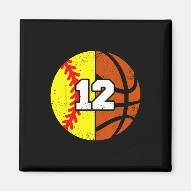 Aimant Maillot Numéro 12 Softll Sketll Drôle 12ème Annive (Devant)