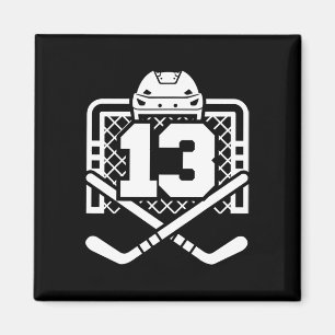 Aimant Maillot numéro 13 de hockey drôle de joueur de hoc
