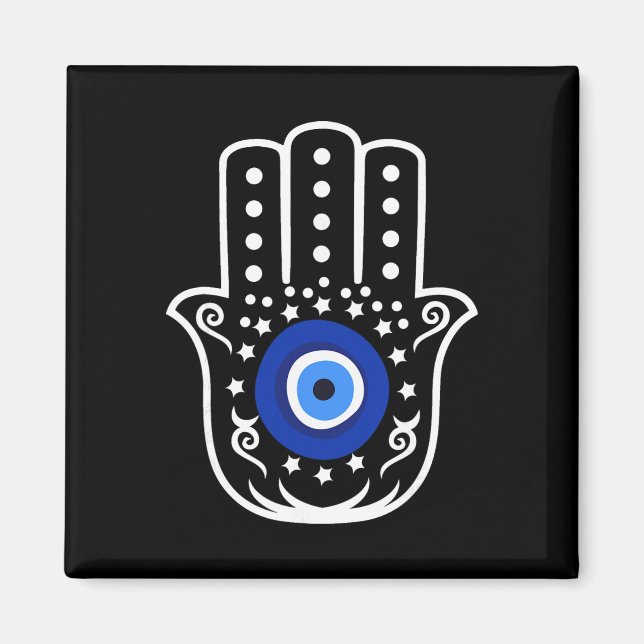 Aimant Main de Hamsa Fatima Oeil de Tigre Turc Protection (Devant)