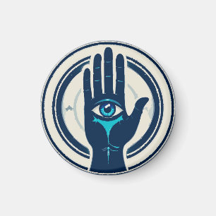 Aimant 👁️ Main Mystique Avec Œil Central Pour Spirituel