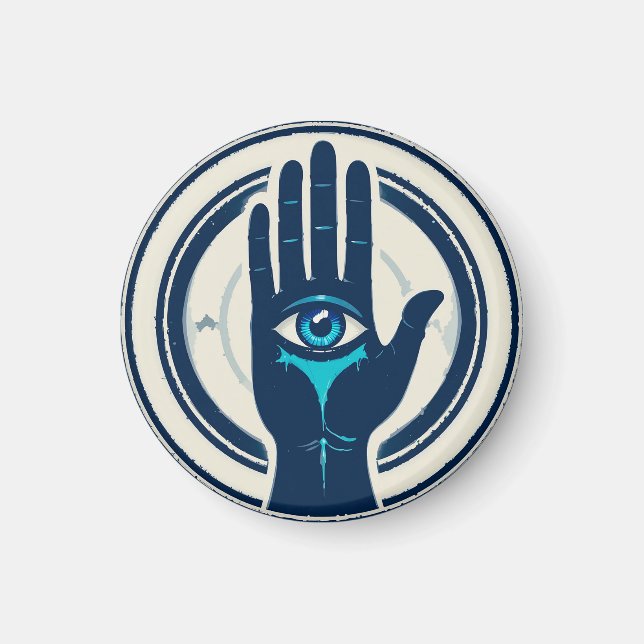 Aimant 👁️ Main Mystique Avec Œil Central Pour Spirituel (Devant)
