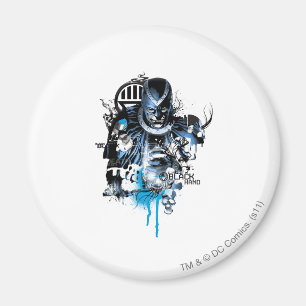 Aimant Main noire - Collage bleu